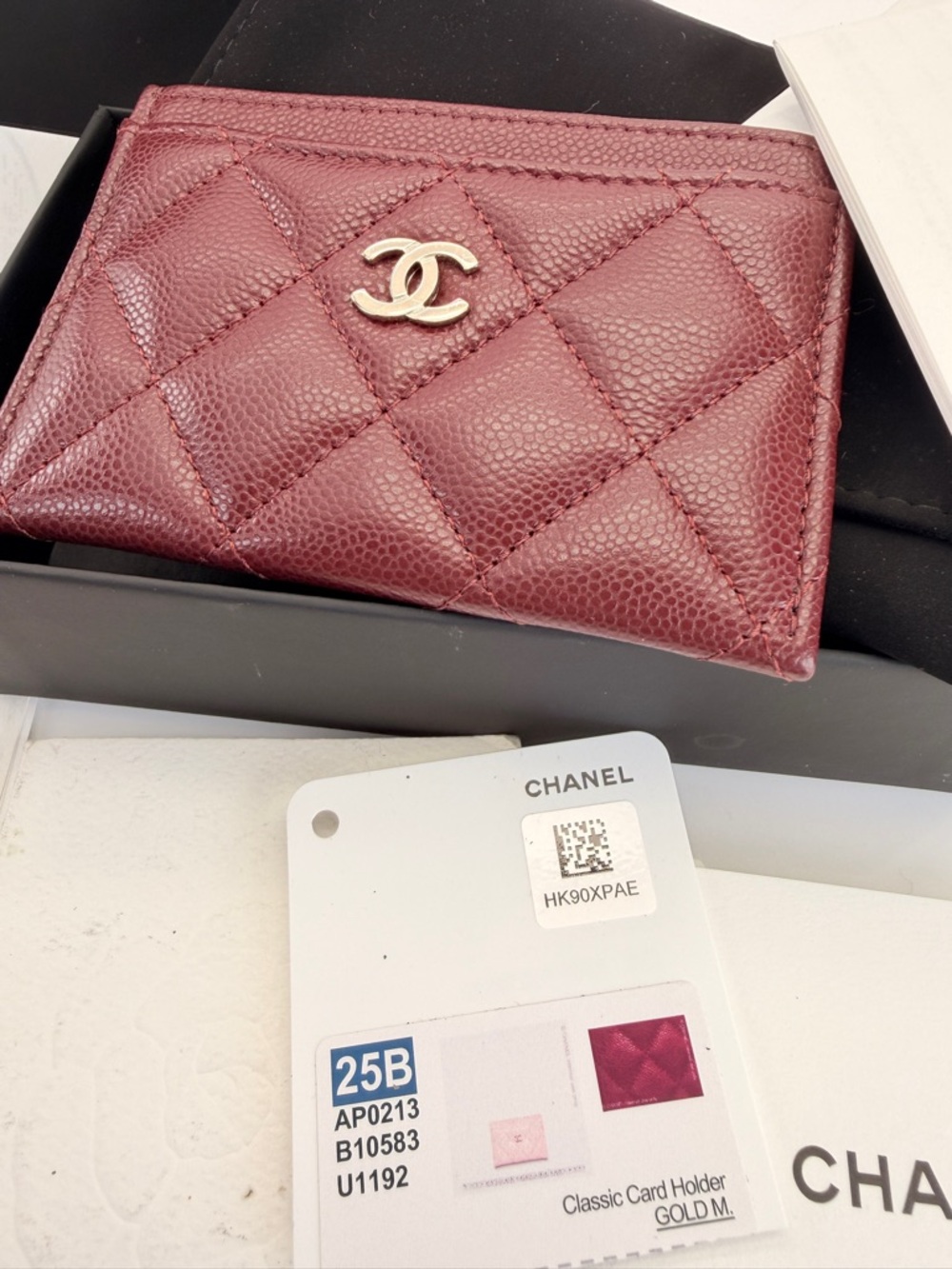 Chanel Caviar Quilted Card Holder Burgundy - Picture 11 of 11